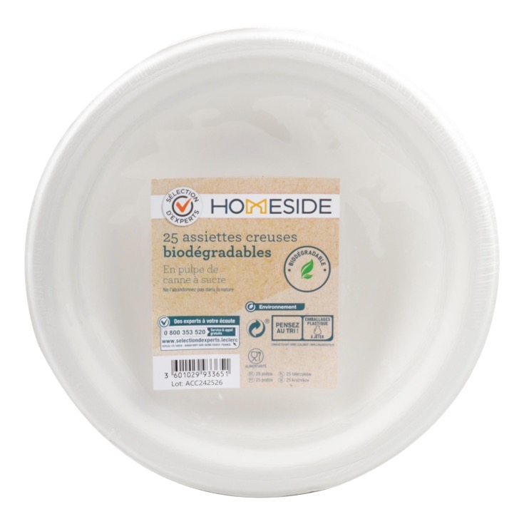 Plato Hondo Biodegradable 18cm 25 uds Plato Hondo Biodegradable 18cm 25 uds