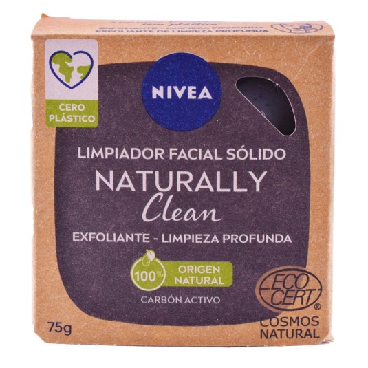 Limpiador facial sólido carbón Naturally Clean 75g