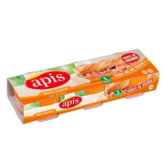 Paté de hígado suave fácil de untar 3x80g