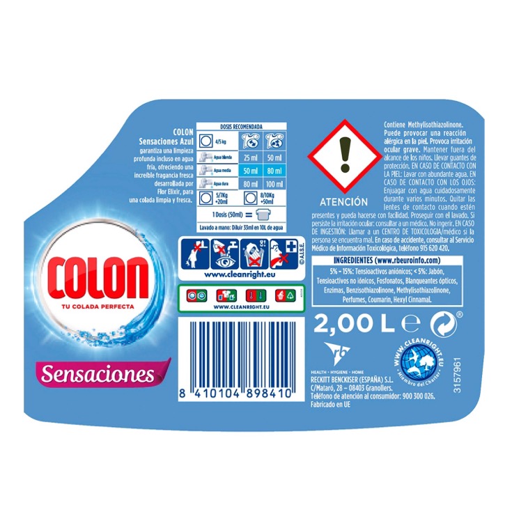 Detergente Gel Sensaciones Azul 40 lavados