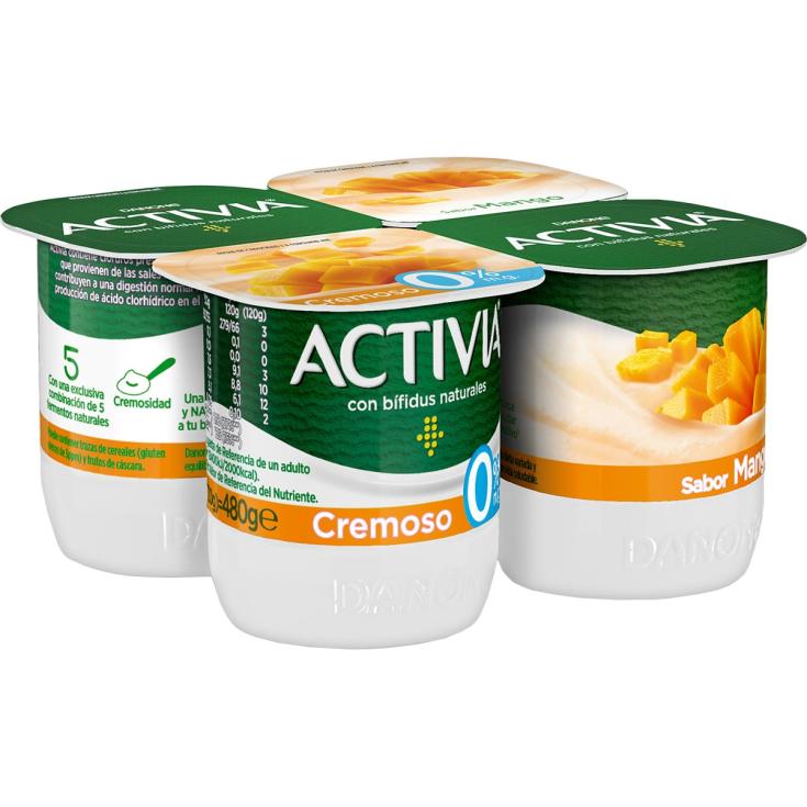Yogur cremoso 0% Mango 4x120g Yogur cremoso 0% Mango 4x120g