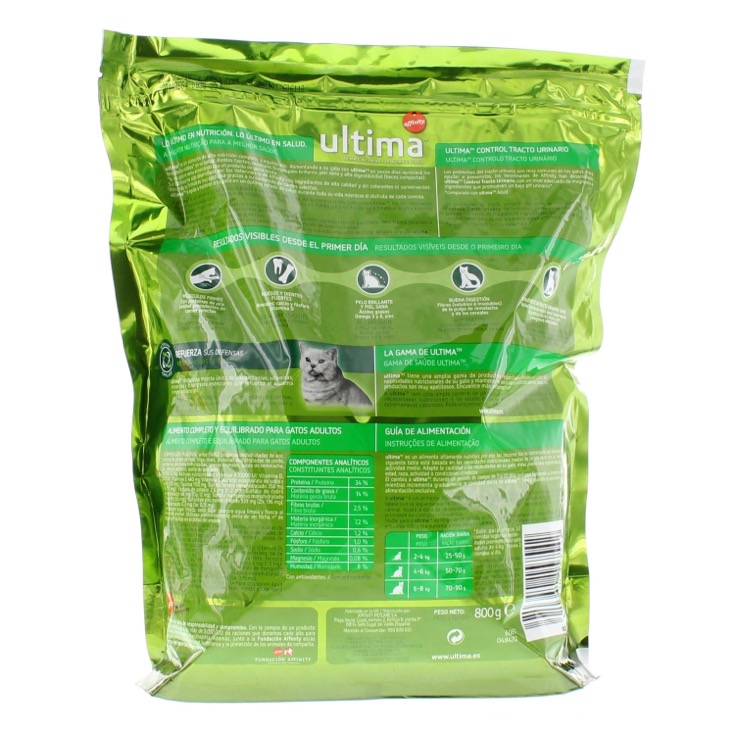 Pienso gatos control urinario pollo/arroz 750g