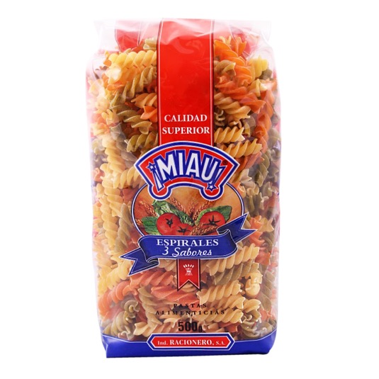 Pasta Espirales Colores 500g