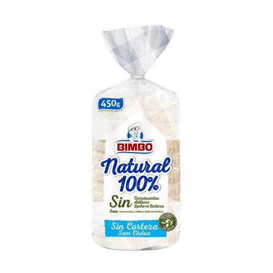 Pan de molde sin corteza natural 100% 450g