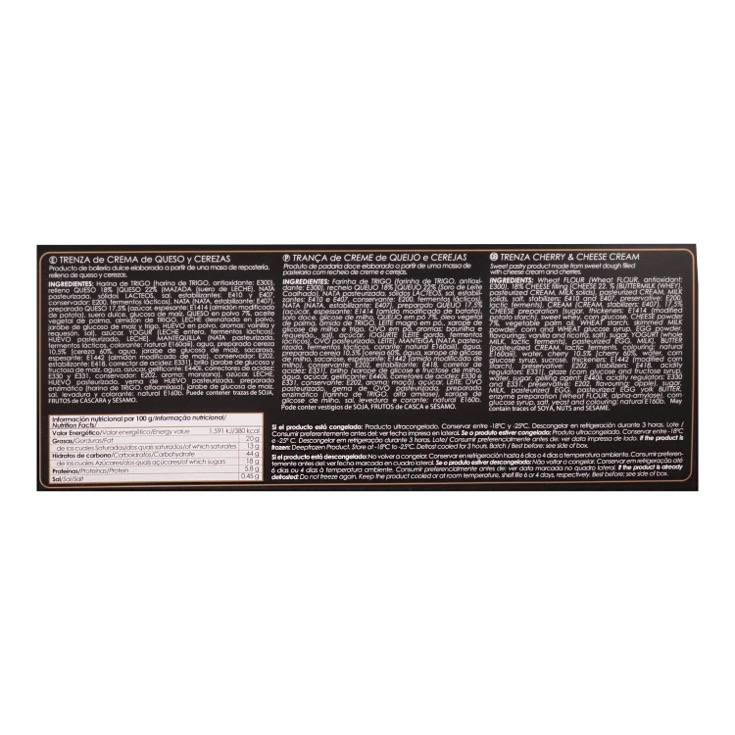 Trenza Crema de Queso y Cerezas 500g