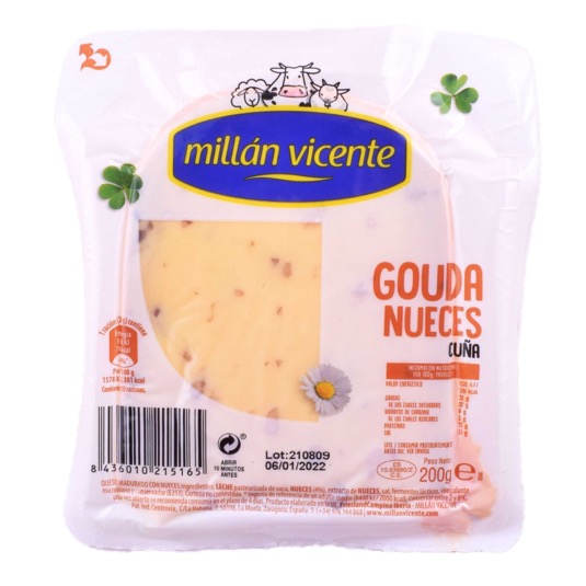 Cuña queso gouda con nueces 200g