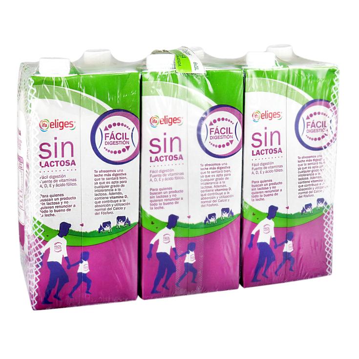 Leche semidesnatada sin lactosa 6x1l